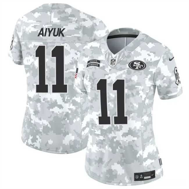 Women%27s San Francisco 49ers #11 Brandon Aiyuk 2024 F.U.S.E Arctic Camo Salute To Service Limited Stitched Jersey Dzhi->san francisco 49ers->NFL Jersey